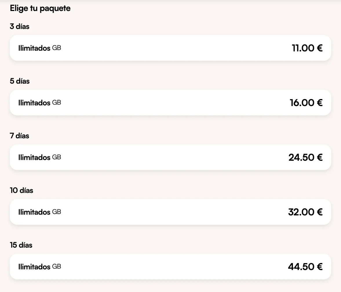 Planes ilimitados de Airalo para Japón de 3 a 15 días, de 11,00 € a 44,50 €