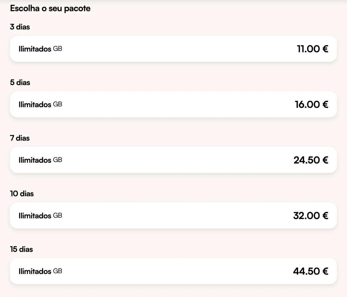 Pacotes ilimitados da Airalo para o Japão de 3 a 15 dias, de 11,00 € a 44,50 €