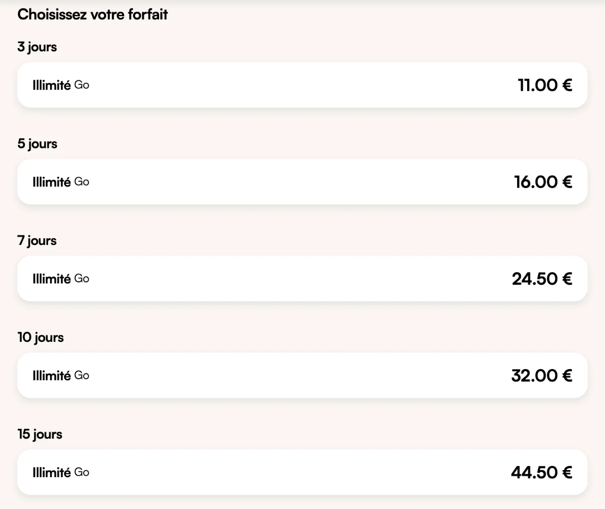 Forfaits illimités Airalo pour le Japon de 3 à 15 jours, de 11,00 € à 44,50 €